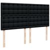 vidaXL Pat box spring cu saltea, negru, 180x200 cm, catifea