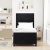 vidaXL Pat cu arcuri cu saltea cu headboard Negru 90 x 200 cm țesătură