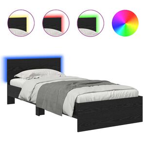 vidaXL Cadru de pat Stejar Negru 100 x 200 cm Lemn prelucrat