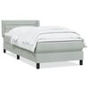 vidaXL Pat box spring cu saltea, gri deschis, 90x220 cm, catifea