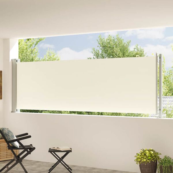 vidaXL Copertină laterală retractabilă de terasă, crem, 117x600 cm