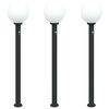 vidaXL St&acirc;lpi iluminatori cu senzor, 3 buc., 120 cm, negru, IP44