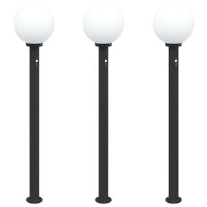 vidaXL St&acirc;lpi iluminatori cu senzor, 3 buc., 120 cm, negru, IP44