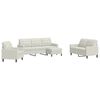 vidaXL Set de canapele cu perne, 4 piese, crem, catifea