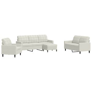 vidaXL Set de canapele cu perne, 4 piese, crem, catifea