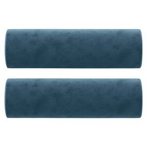 vidaXL Perne decorative, 2 buc., albastru, &Oslash;15x50 cm, catifea