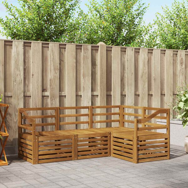 vidaXL Seturi de canapele 4 pcs natural Lemn Solid de Acacia