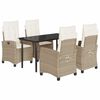 vidaXL Set mobilier de grădină cu perne, 5 piese, bej, poliratan