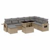 vidaXL Set canapele de grădină, 9 piese, cu perne, bej, poliratan