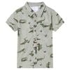 vidaXL Tricou pentru copii, kaki deschis melanj, 104