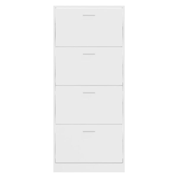 vidaXL Pantofar, alb extralucios, 63x24x147 cm, lemn compozit