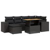 vidaXL Set canapele de grădină cu perne, 7 piese, negru, poliratan
