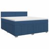 vidaXL Pat boxspring cu saltea albastru 160 x 200 cm Țesătură