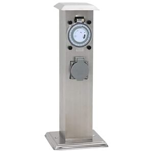 St&acirc;lp priză pentru grădină oțel inoxidabil cu temporizator