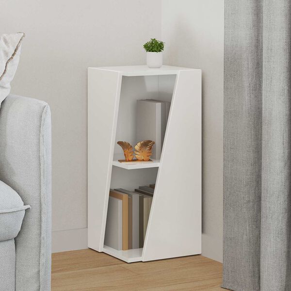 vidaXL Raft lateral Alb lucios 33 x 32 x 70,5 cm Lemn compozit