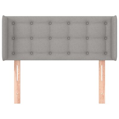 vidaXL Tăblie de pat cu aripioare gri deschis 103x16x78/88 cm textil