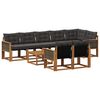vidaXL Set de canapele de exterior cu pernă 9 pcs Natural și Negru