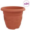 vidaXL Ghiveci rotund pentru flori 24 pcs Roșu cărămidă &Oslash; 26 x 21.5 cm