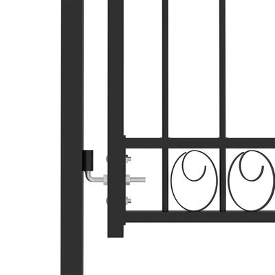 vidaXL Poartă de gard cu arcadă, negru, 100x150 cm, oțel