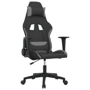 vidaXL Scaun de jocuri, negru și gri deschis, textil