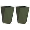 vidaXL Jardinieră 2 pcs Verde măsliniu 50 x 50 x 75 cm Oțel