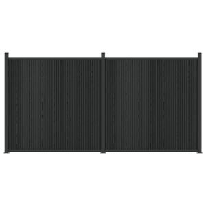 vidaXL Panou de Gardă 2 buc. 355 x 186,5 cm WPC și Aluminiu Negru