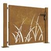 vidaXL Poartă de grădină 100x100 cm, oțel corten, design cu iarbă