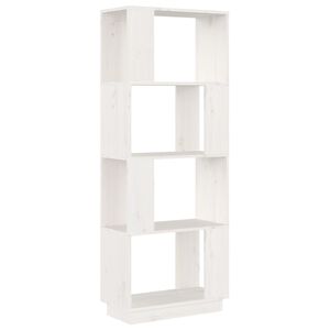 vidaXL Bibliotecă/Separator cameră, alb, 51x25x132 cm lemn masiv pin