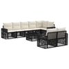 vidaXL Set de canapele pentru grădină 9 pcs Negru și Alb crem