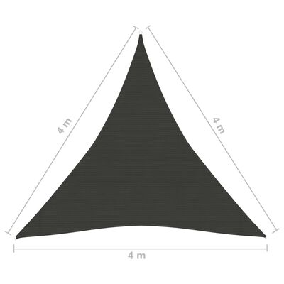 vidaXL Pânză parasolar, antracit, 4x4x4 m, HDPE, 160 g/m²