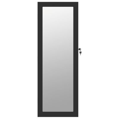 vidaXL Dulap de bijuterii cu oglindă de perete, negru, 37,5x10x106 cm