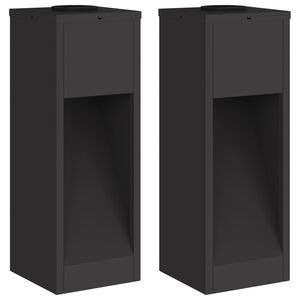 vidaXL Lampa de parcurs LED solar 2 pcs Negru Oțel laminat la rece