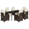 vidaXL Set mobilier de grădină cu perne, 7 piese, maro, poliratan