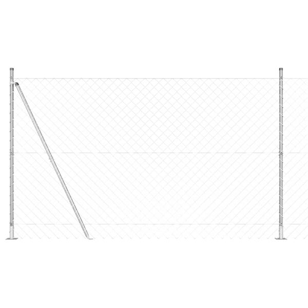 vidaXL St&acirc;lp de gard. Argintiu 10 x 1,4 m (mesh de 60 x 60 mm) Oțel