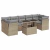 vidaXL Set canapele de grădină, 8 piese, cu perne, bej, poliratan