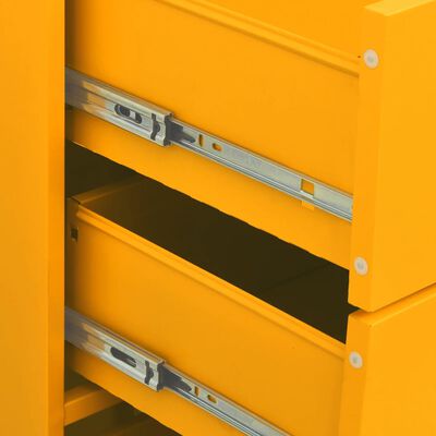 vidaXL Comodă cu sertare, galben muștar, 80x35x101,5 cm oțel