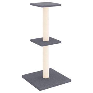 vidaXL Ansamblu pisici cu st&acirc;lpi din funie sisal, gri &icirc;nchis, 73 cm