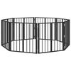 vidaXL Poartă pentru c&acirc;ini 8 buc. Negru 60 x 60 cm Oțel Galvanizat