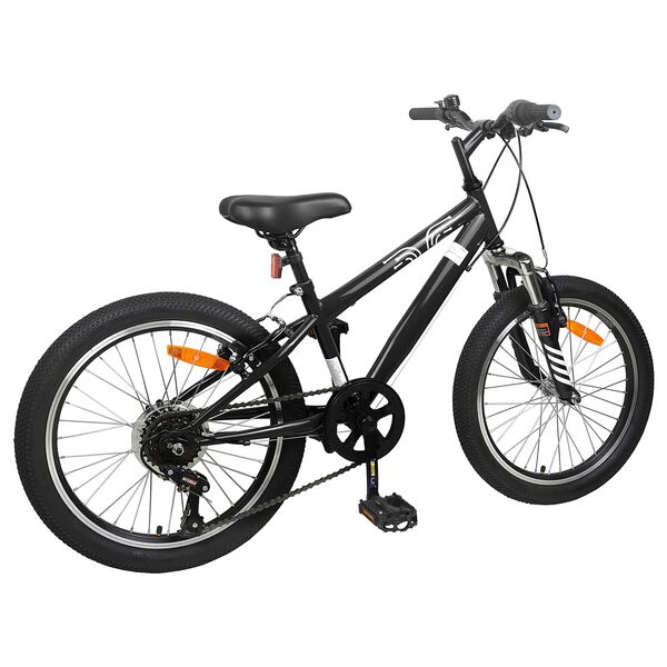 vidaXL Bicicletă Montană 24 Inci 6-Viteză pentru 8-12 ani Negru