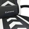 vidaXL Scaun de gaming cu suport picioare, negru/alb, piele ecologică