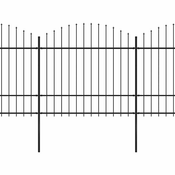 vidaXL Gard de grădină cu v&acirc;rf tip suliță din oțel 1248x175 cm, negru