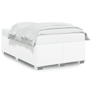 vidaXL Cadru de pat fără saltea alb 120x190 cm piele artificială