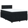 vidaXL Pat box spring cu saltea, negru, 120x190 cm, catifea