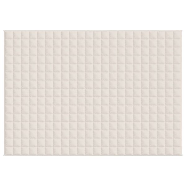 vidaXL Pătură cu greutăți, crem deschis, 155x220 cm, 11 kg, textil