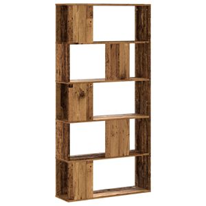 vidaXL Bibliotecă cu 5 niveluri lemn vechi 80,5x23,5x162,5 cm lemn