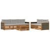 vidaXL Set de canapele de exterior 6 buc. Natural și gri deschis