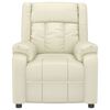 vidaXL Fotoliu de masaj, crem, piele ecologică