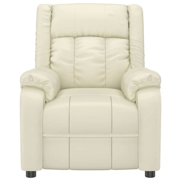 vidaXL Fotoliu de masaj, crem, piele ecologică