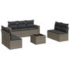 vidaXL Set canapele de grădină cu perne, 8 piese, gri, poliratan