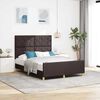 vidaXL Cadru de pat cu headboard Maro &icirc;nchis 160 x 200 cm țesătură